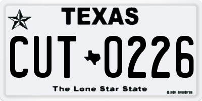 TX license plate CUT0226