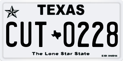 TX license plate CUT0228