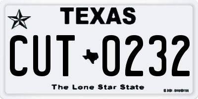 TX license plate CUT0232