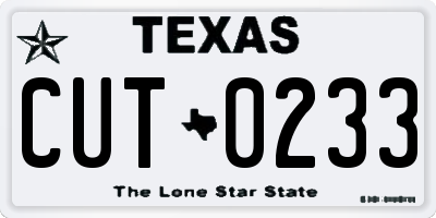 TX license plate CUT0233