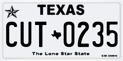 TX license plate CUT0235