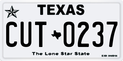 TX license plate CUT0237