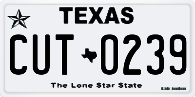 TX license plate CUT0239