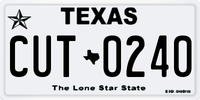 TX license plate CUT0240