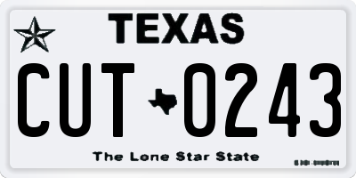 TX license plate CUT0243