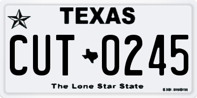 TX license plate CUT0245