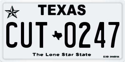 TX license plate CUT0247