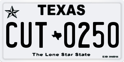 TX license plate CUT0250