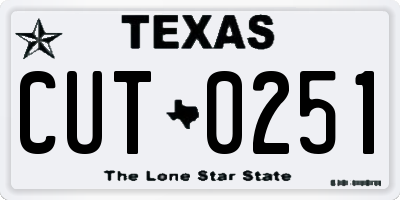 TX license plate CUT0251