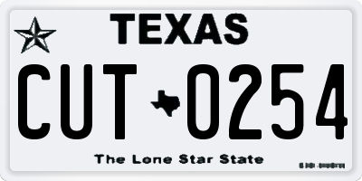 TX license plate CUT0254