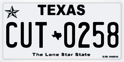 TX license plate CUT0258