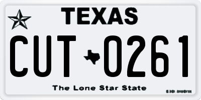 TX license plate CUT0261