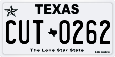 TX license plate CUT0262