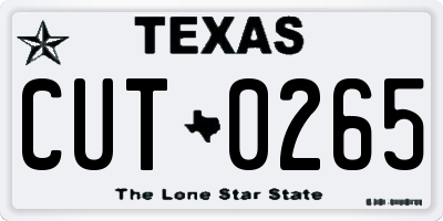 TX license plate CUT0265