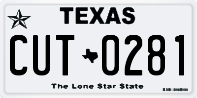 TX license plate CUT0281