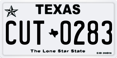 TX license plate CUT0283