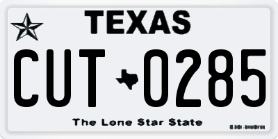 TX license plate CUT0285