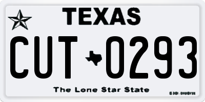 TX license plate CUT0293