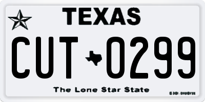 TX license plate CUT0299