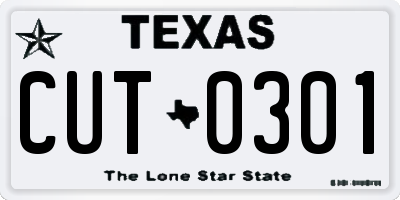 TX license plate CUT0301