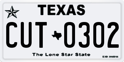 TX license plate CUT0302