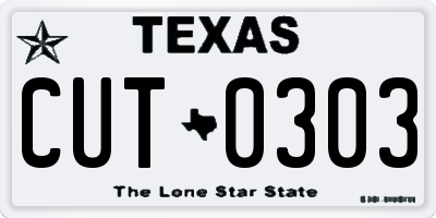 TX license plate CUT0303