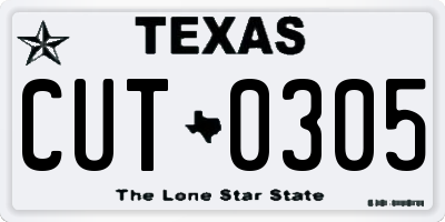 TX license plate CUT0305