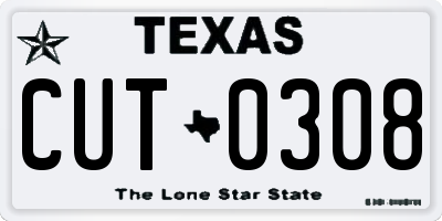 TX license plate CUT0308