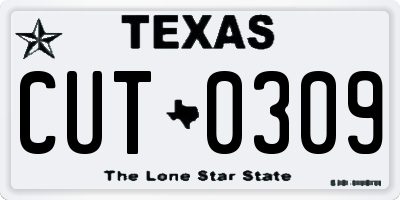 TX license plate CUT0309