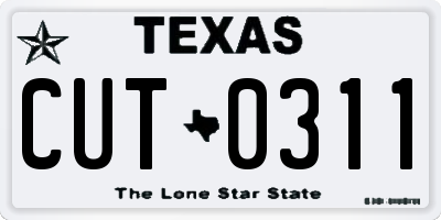 TX license plate CUT0311