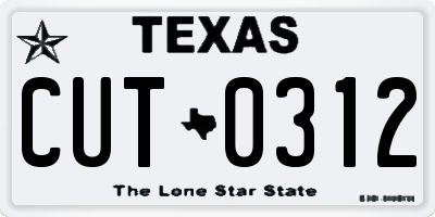TX license plate CUT0312