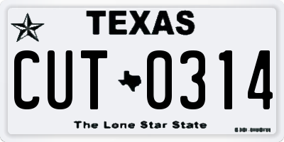 TX license plate CUT0314
