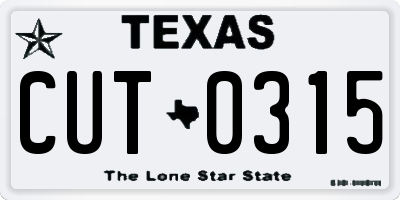 TX license plate CUT0315