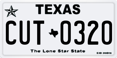 TX license plate CUT0320