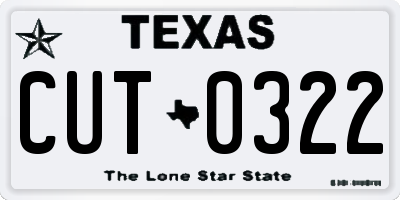 TX license plate CUT0322