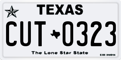 TX license plate CUT0323