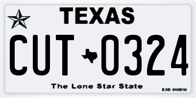 TX license plate CUT0324