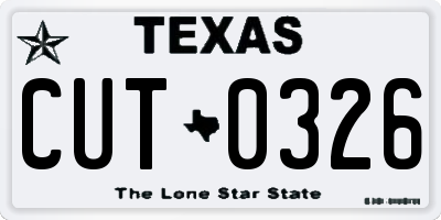 TX license plate CUT0326