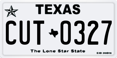 TX license plate CUT0327