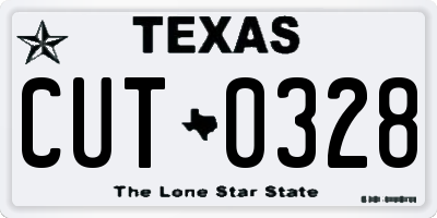 TX license plate CUT0328