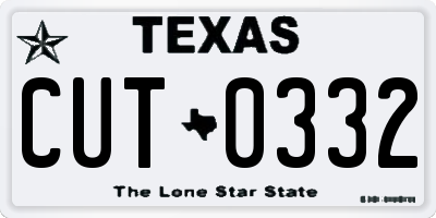 TX license plate CUT0332