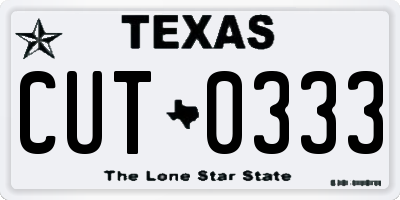 TX license plate CUT0333