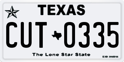 TX license plate CUT0335