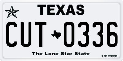TX license plate CUT0336