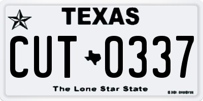 TX license plate CUT0337