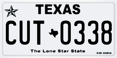 TX license plate CUT0338