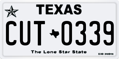 TX license plate CUT0339