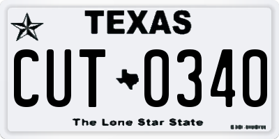 TX license plate CUT0340
