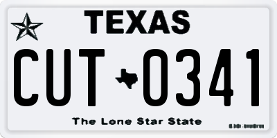 TX license plate CUT0341