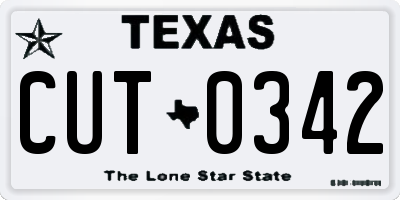 TX license plate CUT0342